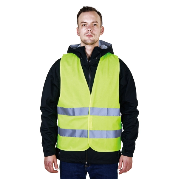 R122 / Yellow / One Horizontal Hi Vis Reflective Safety Vest Workwear